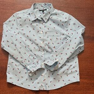 Banana Republic Quinn Boy Fit Striped Floral Button Down